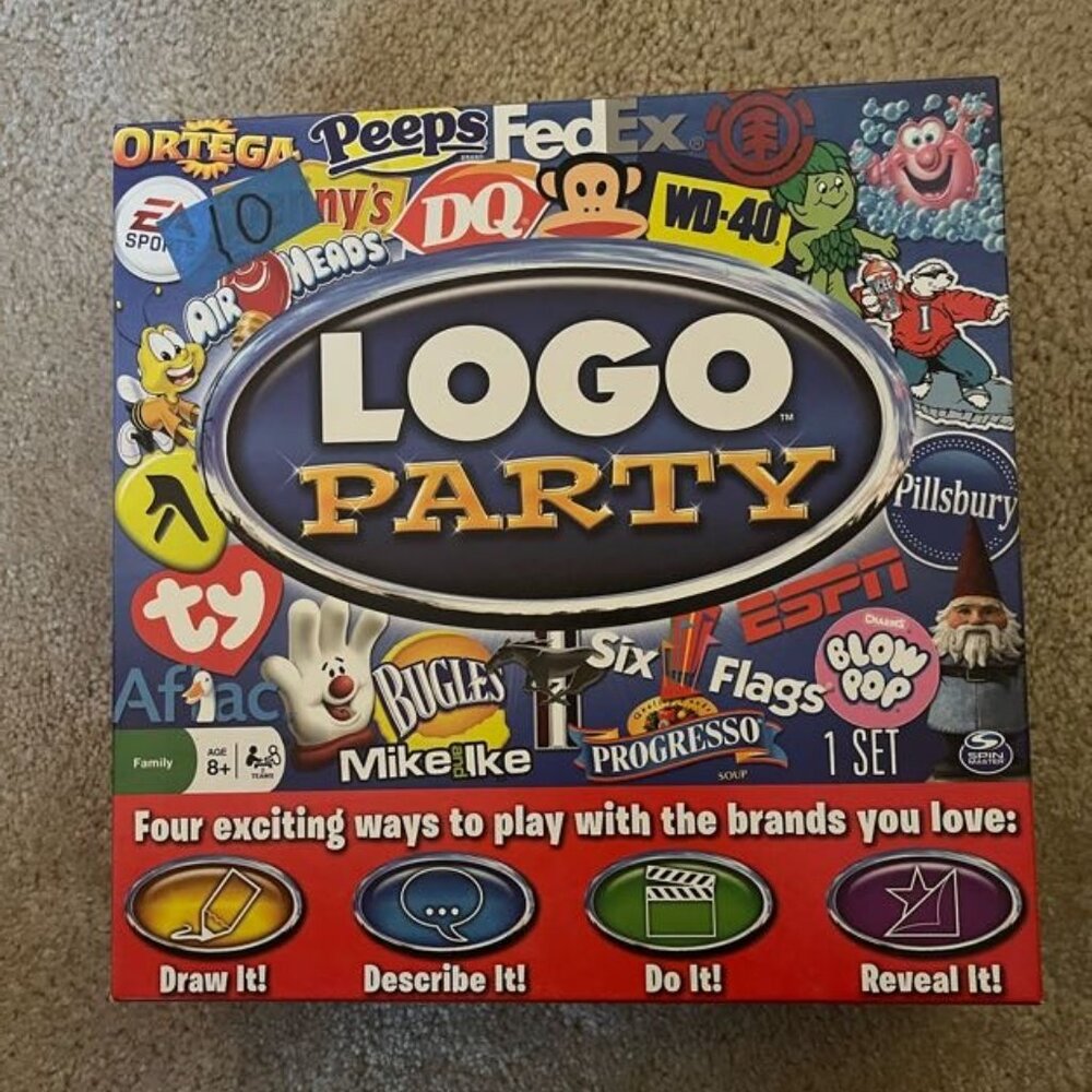 Logo Party Board Game Spinmaster Family Game- Never played 8+ Family 2 Teams